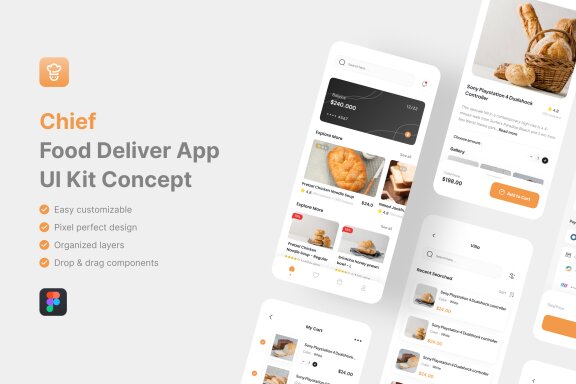 Food Deliver App UI Kit