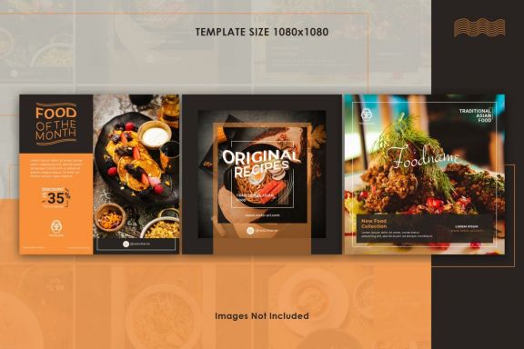 Asian food instagram post templates 9-in-1 bundle