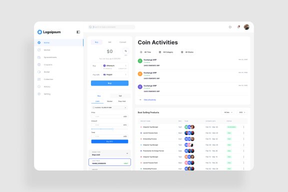 Coin Manage Dashboard UI Kit