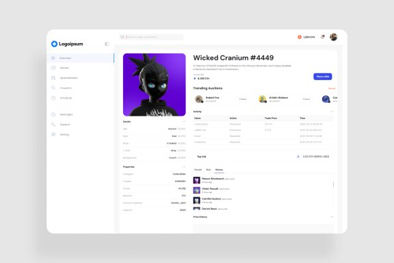 NFT Bid Dashboard UI Kit