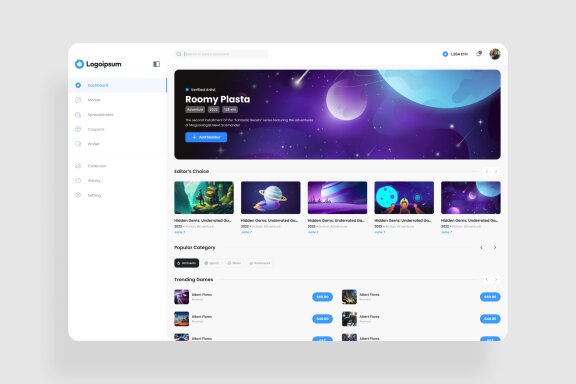 Game Store Dashboard UI Kit