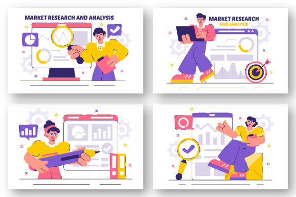 12 Market Research and Analysis Illustration
