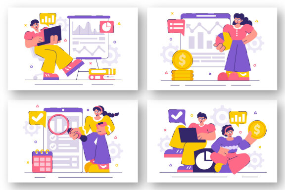 12 Market Research and Analysis Illustration