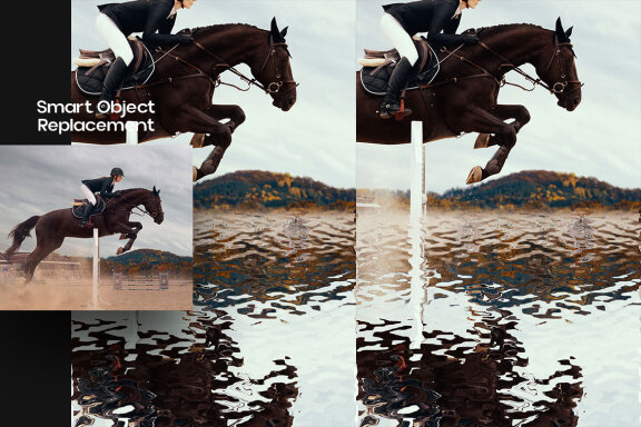 Water Reflection Square And Poster Effect
