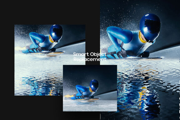 Water Reflection Square And Poster Effect