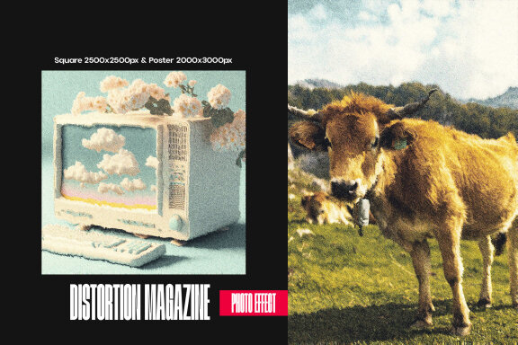 Distortion Magazine Square And Poster Effect
