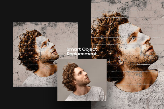 Brick Wall Painting Square And Poster Effect