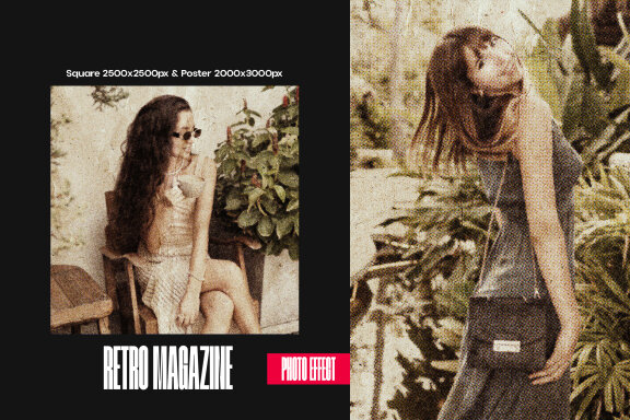 Retro Magazine Square And Poster Effect