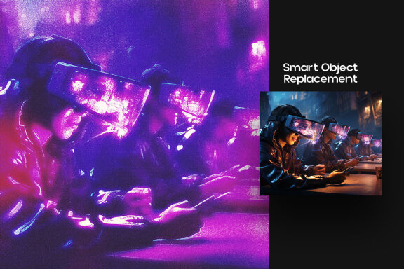 Cyberpunk Square And Poster Effect