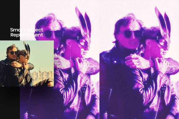 Cyberpunk Square And Poster Effect