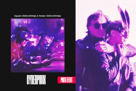 Cyberpunk Square And Poster Effect
