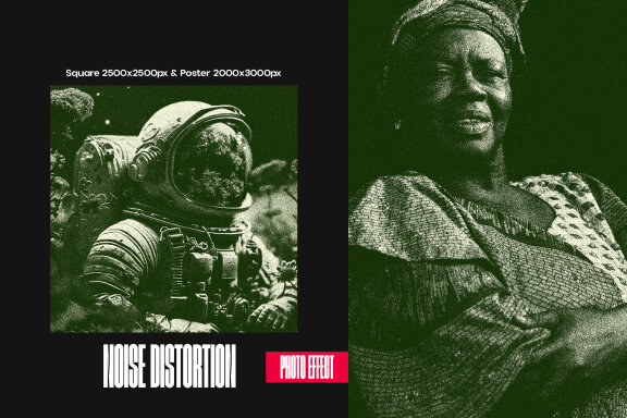 Noise Distortion Square And Poster Effect