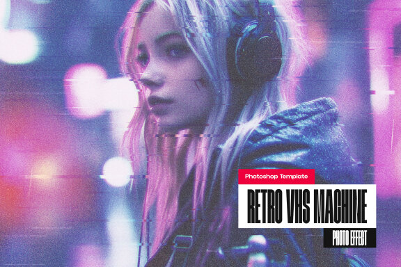 Retro VHS Machine Photo Effect