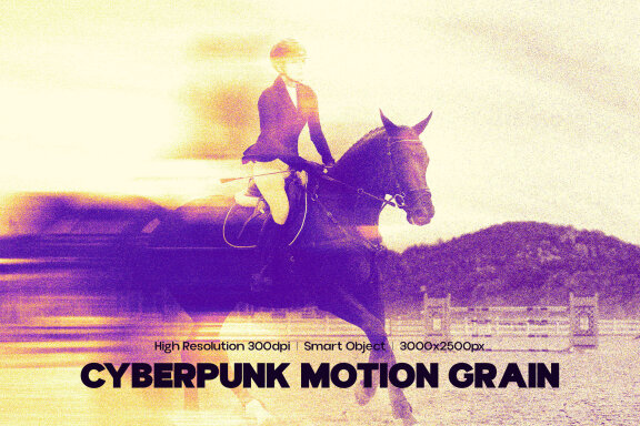 Cyberpunk Motion Grain Photo Effect