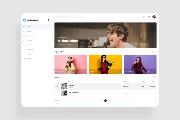 Music Play Dashboard UI Kit