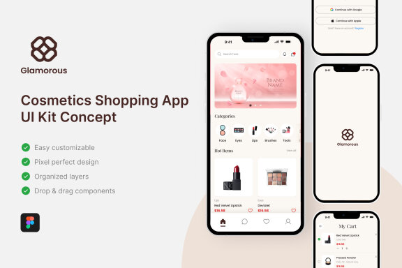 Cosmetics Shopping App UI Kit