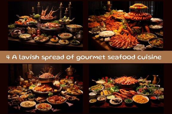 A lavish spread of gourmet seafood cuisine