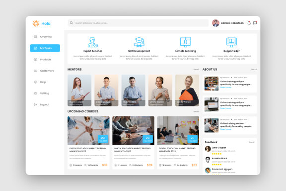 Hola - E-Leaning Dashboard UI Kit