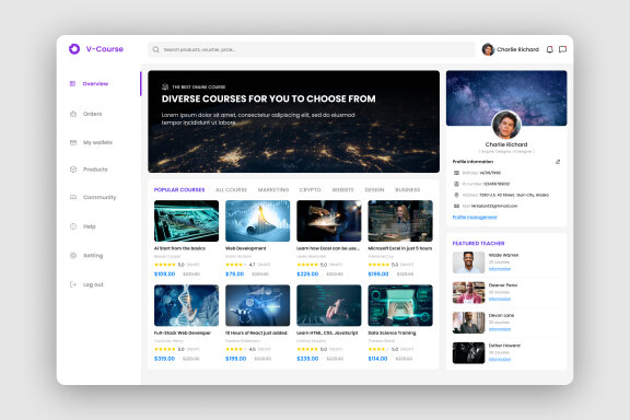 Online Course Dashboard UI Kit