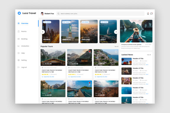 Travel Dashboard UI Kit