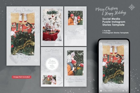 Christmas instagram stories templates 5-in-1