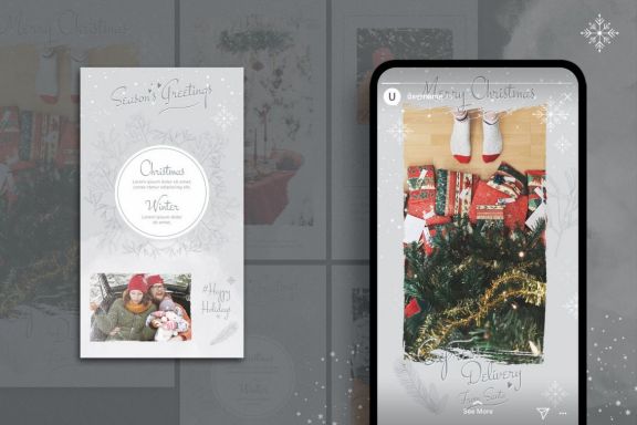 Christmas instagram stories templates 5-in-1