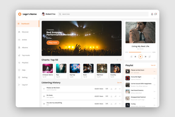 Music Dashboard UI Kit