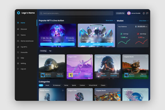 NFT Marketplace Dashboard UI Kit
