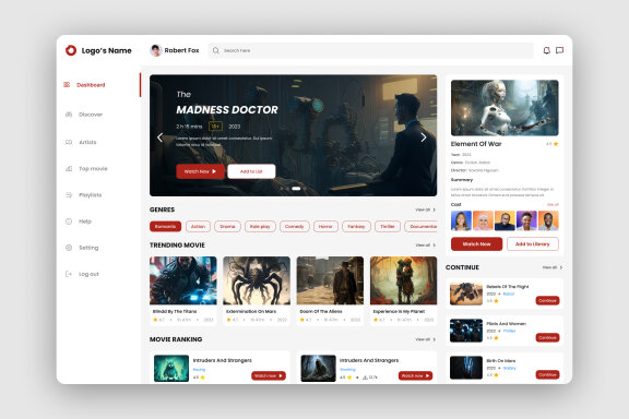 Movie Dashboard UI Kit