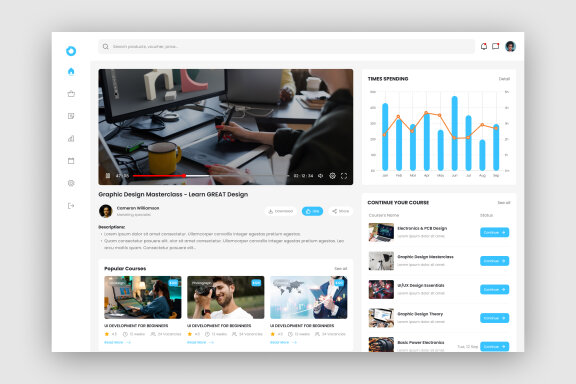 Online Studying Dashboard UI Kit