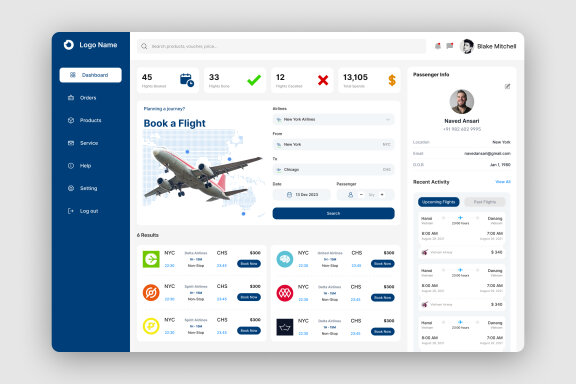 Flight Booking Dashboard UI Kit