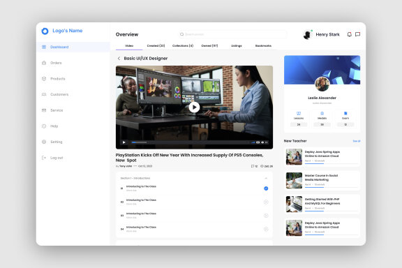 Online Learning Dashboard UI Kit