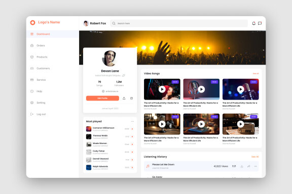 Music Dashboard UI Kit