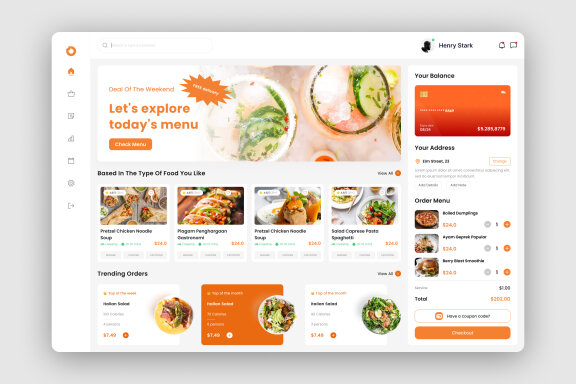 Food Delivery Dashboard UI Kit