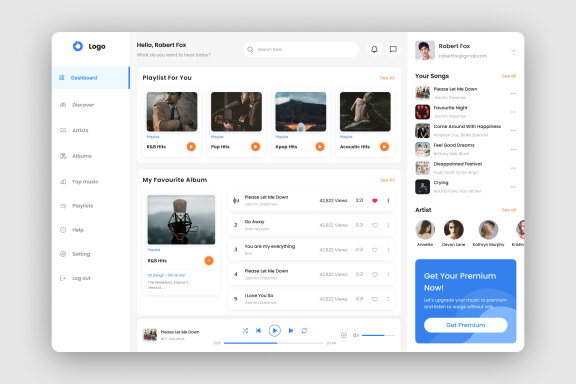 Music Dashboard UI Kit