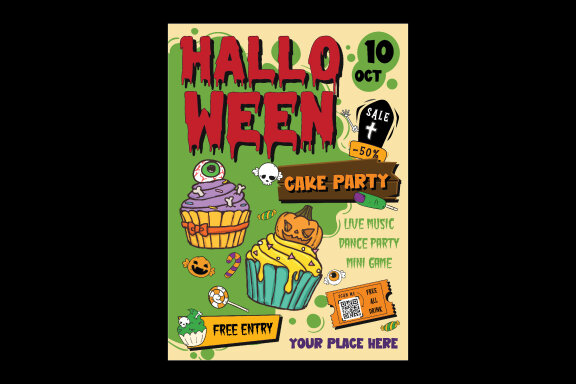 Halloween Cake Party Flyer