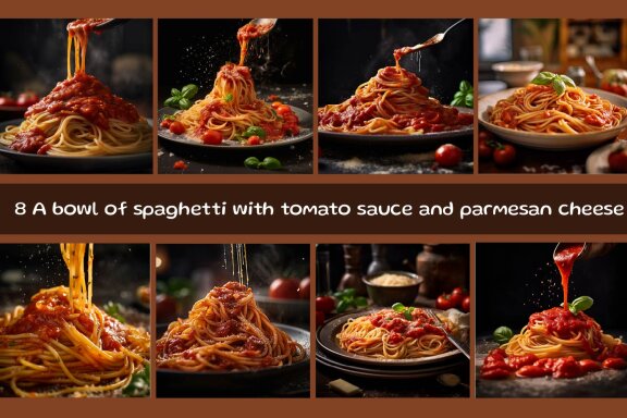 A bowl of spaghetti with tomato sauce and parmesan cheese