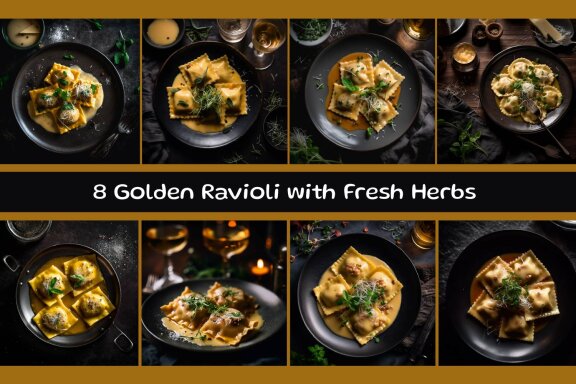 Golden Ravioli with Fresh Herbs