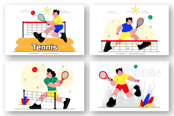 9 Tennis Player Sport Illustration