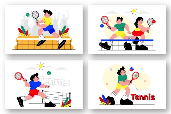 9 Tennis Player Sport Illustration