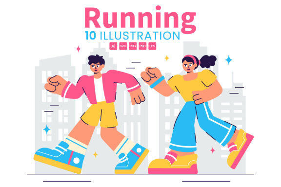 10 Jogging and Running Illustration