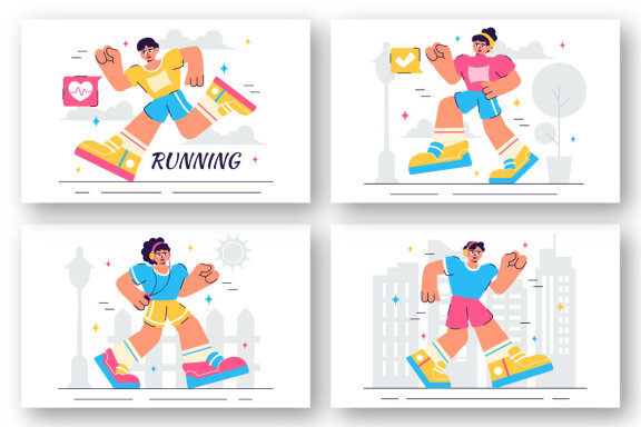 10 Jogging and Running Illustration