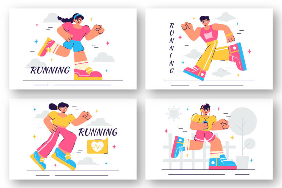 10 Jogging and Running Illustration
